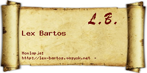 Lex Bartos névjegykártya